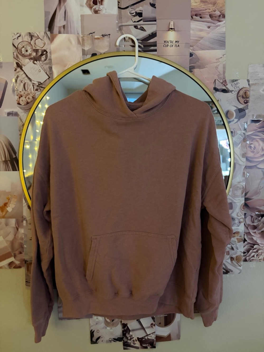 Hollister Cozy Pullover Hoodie in Taupe